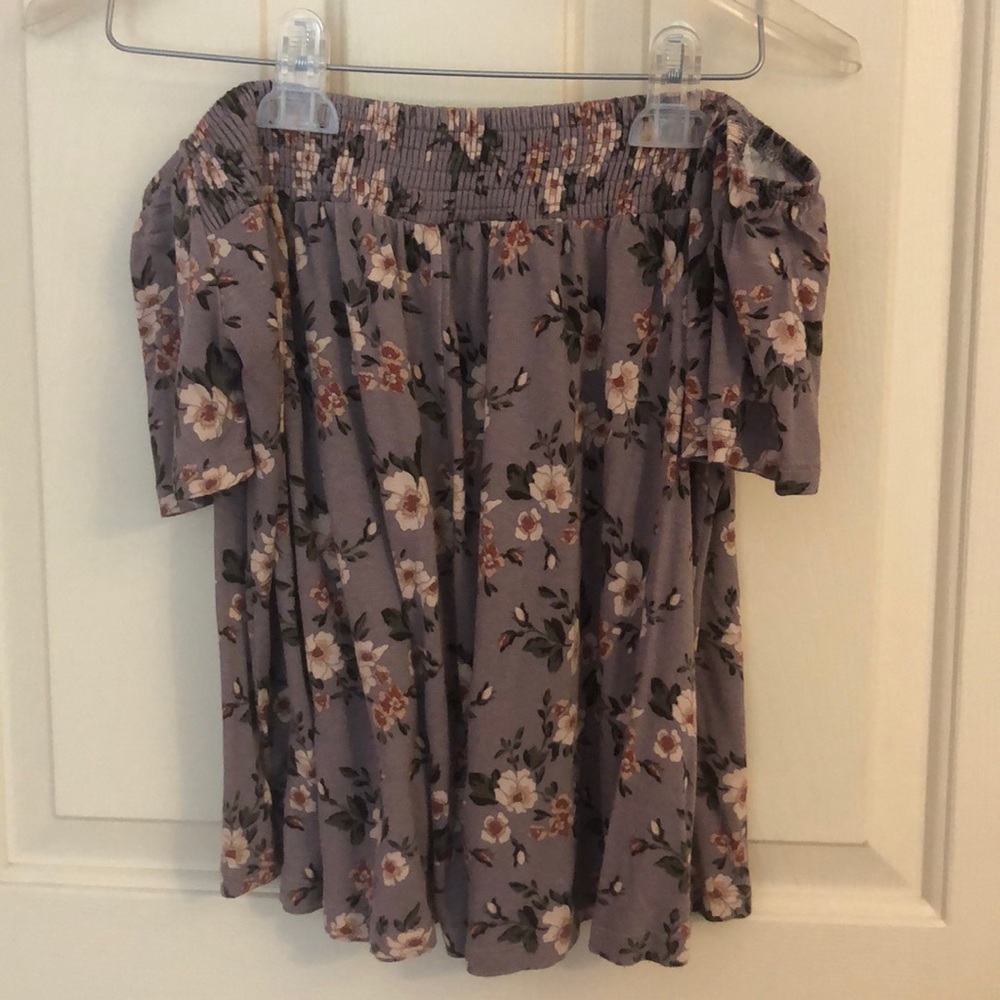 Floral off the shoulder shirt